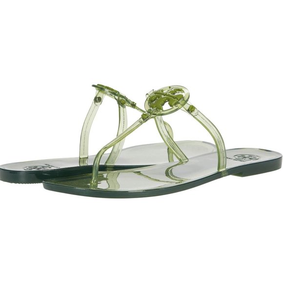NIB Tory Burch Jelly Mini Miller Thong Sandal GREEN Valley US